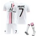 Miniatyrbild 1 av 2: Fotbollssats Fotbollströja Träningströja Mbappe White 22（6-7Years）