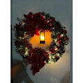 Miniatyrbillede 2 af 2: Julekrans Med Led Lys Julekrans Til Fordør Festpynt Indendørs Udendørs Hjem Dørvindue 40Cm