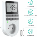 Miniatyrbillede 1 af 5: Digital programmerbar stikkontakt, ugentlig digital timer med LCD-skærm, 12H/24H/7Days Power Outlet Timer, Energibesparelse for