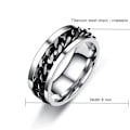 Miniatyrbillede 2 af 5: Rustfrit stål øl flaskeåbner Roterbar kæde finger ring smykke bar værktøj Silver US 13