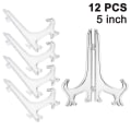 Miniatyrbillede 1 af 5: Piao Transparent 5 Tommer 12 stykker Plast staffelier Tallerkenstativer, tallerkenstativer, foldeplader, display stativer til præsentation af samleplader, B