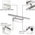 Miniatyrbillede 3 af 5: 5W med kontakt 40CM længde rustfrit stål spejl LED forlygte badeværelse soveværelse toilet spejl lys hvidt lys，Velegnet