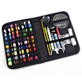 Miniatyrbild 4 av 4: Läder rektangulärt 129 bitar Silver Nål Sy Kit Hem Sy Kit Sy Kit Sy Box Syverktyg Set,