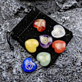 Miniatyrbild 2 av 5: 1 set natursten iögonfallande handgjorda Vibrant Creative 7 Chakra Hjärtformad Fake Jade för present