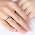 Miniatyrbild 3 av 5: Par Knuckle Ring Set Strass Hjärtform Öppning Matchande Par Ring Set Födelsedagspresent Mens