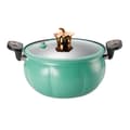 Mikrotryckkokare Non-Stick Multifunktionell Soppgryta Gasspis Universal 28cm Glaslock Grön