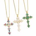 Pikkukuva 2 / 5: Kaulakoru Vintage Zircon Cross Muotikorut Ac8662 white