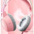 Miniatyrbillede 3 af 5: Oplyst kablet gaming-headset (pink)