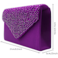Miniatyrbillede 3 af 5: Kvinder Aften Håndtasker Brude Bryllup Taske Håndtaske A916-147 Purple 2