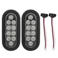 2 stk 10LED Sidemarkerlys 6 tommer Oval IP67 Vanntett Baklys Overflate Montert for Lastebil Tilhenger Hvit