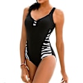 Miniatyrbillede 1 af 5: plus Størrelse Kvinder Zebra Print Monokini Badedragt Svømmekostume Strandtøj 3XL