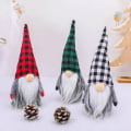 Miniatyrbillede 5 af 5: Nisser Julepynt 3PC Håndlavet Skandinavisk Santa Tomte Plys Gnom, Hjem Bordpynt Jul Gnome Deco