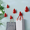 Pikkukuva 3 / 5: 7 set Creative Water Drop Coat Hook Hook Seinäkoristelu Moderni sisustus, punainen