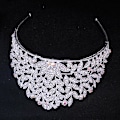 Miniatyrbild 4 av 5: Europeiska och amerikanska barocken Bride Crown Fascinator Strass Hårprydnader Princess Crown Silver