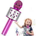Pikkukuva 1 / 5: Mikrofoni, langaton Bluetooth karaokemikrofoni lapsille, kannettava 4-in-1-käsimikrofonilaite, kodin KTV-soitin kaiuttimella ja tallentimella