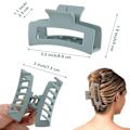 Pikkukuva 3 / 5: Pack Square Barrette Clips, Hiuspidikkeet naisille ja tytöille, 3,5 tuuman liukumattomat keskikokoiset Barrette Clips, Suorakulmio Barrette