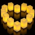Miniatyrbild 1 av 5: 12-pack batteridrivet medium flamfritt flimrande LED-ljus för hem, bröllop, festival - varmvitt