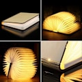 Miniatyrbillede 2 af 5: Varm gul 2,5 W Page Turn Creative Night Light Mini Foldebog Lys USB Genopladeligt Lithium Batteri Genopladeligt LE