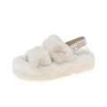 Miniatyrbild 2 av 3: Stor storlek Tjocksulade bomullstofflor för dam utomhustofflor Mjuk botten Hemma Fluffiga tofflor White 35