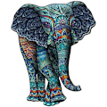 Miniatyrbild 1 av 5: A5 Flower Elephant Animal Jigsaw Puzzle utan skarvning Helark Färg Linden Animal Puzzle - Unik Shape Jigsaw Puz