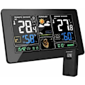 Miniatyrbild 1 av 5: Väderstation med trådlös sensor DCF Radiotermometer Hygrometer Barometer Digital inomhus utomhus Månfas 9-i-1
