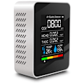 Miniatyrbillede 1 af 5: CO2-detektor Luftkvalitet CO2/HCHO/TVOC/TEMP/HUMI-detektor Temperatur fugtighedstester Kuldioxid-monitor Sort til C