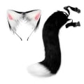 Miniatyrbillede 5 af 5: Cat Ears Pandebånd Hale Læder Halskæde Sæt Cosplay Headpiece Accessories B