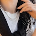 Miniatyrbild 3 av 5: Halsband silver modesmycken Ac5123