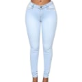 Miniatyrbild 1 av 3: Skinny High Waist Stretch Jeans för kvinnor Light blue 3XL