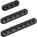 Miniatyrbild 1 av 5: Desk Organizer Kabelklämmor - Set med 3 - Kabelhantering, självhäftande silikonbuntband, Skrivbordssladdförvaring för laddare Wi