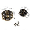 Miniatyrbillede 4 af 5: 20 stk antikke hasper jernlåselåse til smykker Brystkoffert Kuffert Spænde Clip Lås Vintage Hardware 3x2,8cm