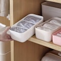 Miniatyrbild 5 av 5: Förvaringslåda, 3 fack Förvaringslåda Skrivbordslåda Avdelare Förvaringslåda Underkläder Strumpor Handduk Space Saver (3 fack Vita)