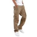 Miniatyrbillede 1 af 2: Mænd Multi Pockets Cargo Bukser Baggy Work Combat Bukser Khaki XL