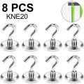 Pikkukuva 1 / 5: Piao 8kpl magneettikoukut Heavy Duty, vahva magneetti koukulla jääkaappiin, superneodyymi ripustukseen, magneettiripustin työkalulaatikolle, risteily, grilli, takki Silver Maximum pulling force 13KG
