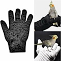 Miniatyrbillede 5 af 5: Parrot Anti-Bite Handsker Dyrepolstring Ridsefuglehåndteringshandsker Anti-Bite Træningshandsker af ståltråd Et par (sort)