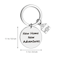 Pikkukuva 3 / 3: 2kpl Creative Stainless Steel New Home Avaimenperä Riipukset Kotilämpöiset avaimenperät