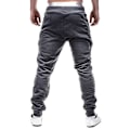 Miniatyrbild 3 av 4: Joggingbyxor med elastisk midja för män Dark Grey M