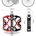 Miniatyrbillede 2 af 5: Cykelpedaler, Mtb flade pedaler Cnc aluminium kropsplatform Diameter 9/16 tommer til Mtb cykling landevejscykel