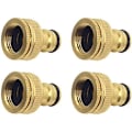 Pikkukuva 1 / 5: Osa messinkiä puutarhahanan liittimet, 1/2&quot; ja 3/4&quot; 2 in 1 naaras jaettu sovitin