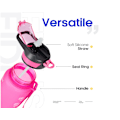 Miniatyrbillede 2 af 3: 1000ml Gradient Vandkopplet Amazon Stor Kapacitet Bounce Cup Halm Vandkop Scrub Sportsvandflaske (med sugerør)
