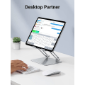 Miniatyrbillede 2 af 5: Tabletstativ til skrivebord Dobbeltstangsstativ Aluminium Tabletholder Justerbar base Multi-Angle Riser Hjemmekontortilbehør