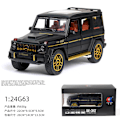 Pikkukuva 1 / 5: 1:24 Leluautomalli Metallivanteet Simulaatio G65 Seosauto Diecast Leluajoneuvon äänivalo Vedettävä takaisin Autolelut lapsille Lahja