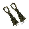 Miniatyrbild 4 av 4: 2 st Multifunktionell spänne flaskhållare Bärbar bandklämma Karbinhake Nyckelring Webbing D-formad dubbelkrok för fiske bergsklättring (armégree)