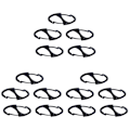 Miniatyrbillede 1 af 3: 15 Stk S Form Metal Minisize Hurtig indlæsning Nøglekæde Fjeder Fastener (sort)
