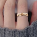 Miniatyrbillede 4 af 5: Kvinder Ring Rose Rhinestones Smykker Sparkling Bright Luster Finger Ring til bryllup US 5