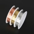 Pikkukuva 3 / 5: 0,2-1mm kuparilanka korulanka rannekoruihin kaulakoruihin värikkäät helmet säikeet korunauhat Silver 1 0mm 1 5M