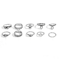 Miniatyrbillede 1 af 4: 10 stk Kvinders Punk Vintage Hule Blomster smykker Midi Knuckle Ringe Sæt Silver
