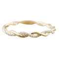 Miniatyrbild 1 av 4: Kvinnor Ring Twisted Shape Strass Smycken Utsökt Bright Luster Ring för bröllop Golden US 9