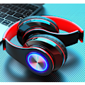 Miniatyrbillede 3 af 4: Trådløs Subwoofer Foldbart Headset Board Oplyst Bluetooth Headset (Sort Rød)