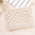 Miniatyrbillede 1 af 5: Summer Beach stråtaske til kvinder Small Crossbody Top Håndtag Skulder Håndtaske Mini Håndvævet Rattan Clutch Pung A916-1129 E